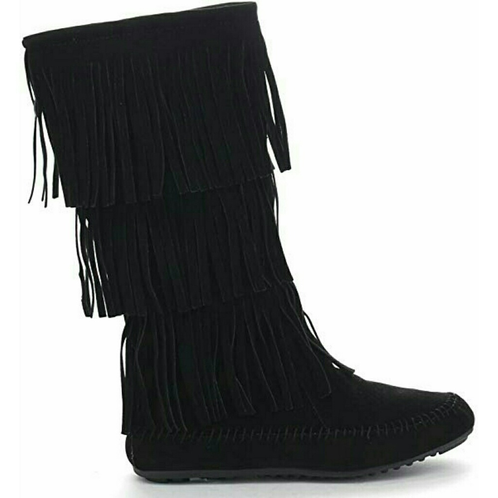 BLACK MOCCASIN BOOTS - Picture 3 of 4